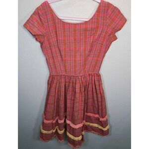 Vintage Murray Millman Plaid Prairie Dress Cottagecore Tiered Boho Dress‎ XS/S
